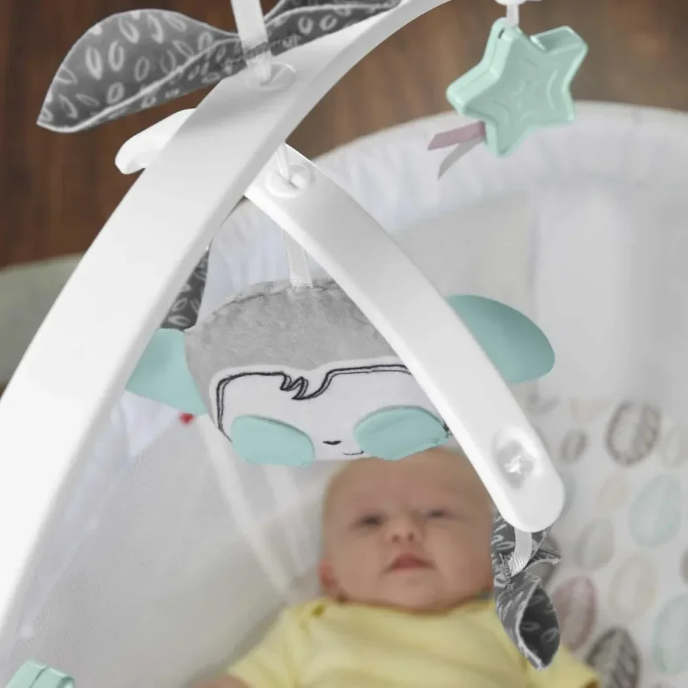 

Fisher-Price Baby Bedside Sleeper Soothing Motions Bassinet with Lights Music Vibrations & Toy Mobile for Newborns 0+ Months, Sw