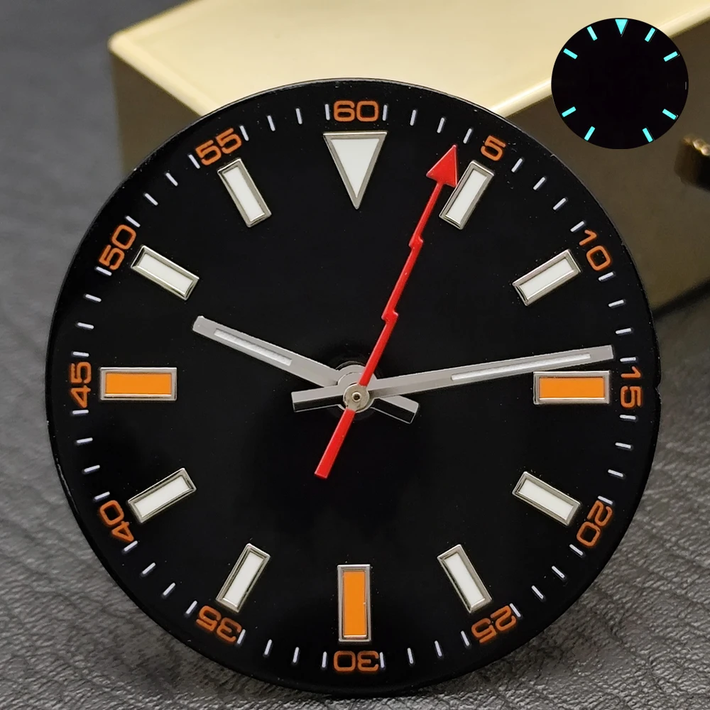 28.5mm dial Blue Green Luminous Watch Dia Hands Fit NH35 E2824 M8215 Automatic Movement DIY Watch Parts Super Luminous Custom Wa