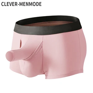 Clever-Menmode Männer Boxer sexy Langbeinbogenboxes Boxeshorts Männliche Unterhosen Hombre Elefant Bulge Höschen Elefant -Cueca -Verkauf von Herren für Männer - №3