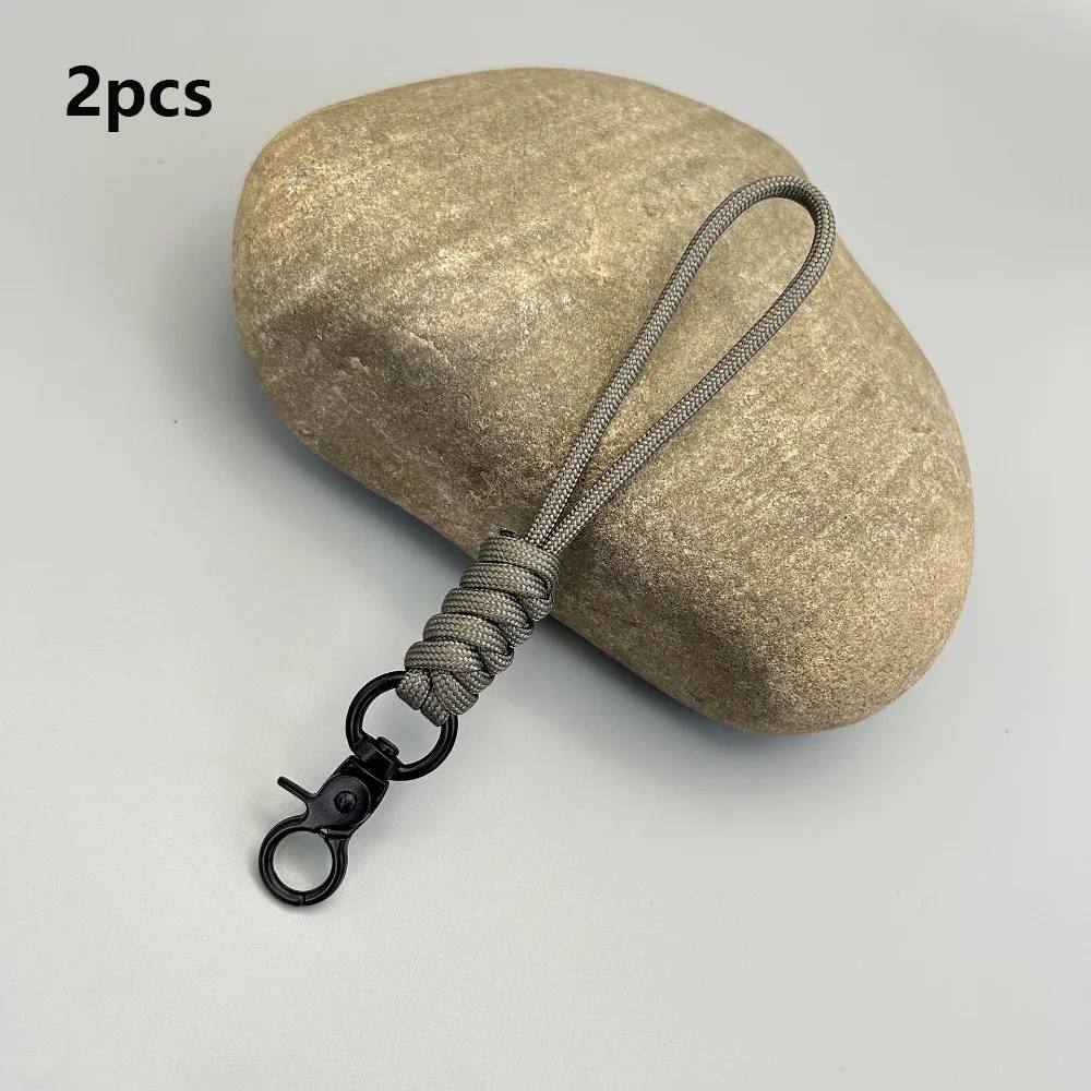 2pcs New High Strength Paracord Keychain 5 Styles 155mm Parachute Cord Keychain Lanyard Rotatable Buckle Outdoor Tool