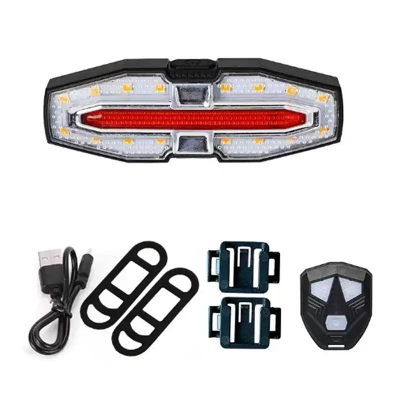 NEW HOT In Stock-Bicycle Remote Control Taillight USB Charging Taillight Night Riding Warning Light Turning Signal With