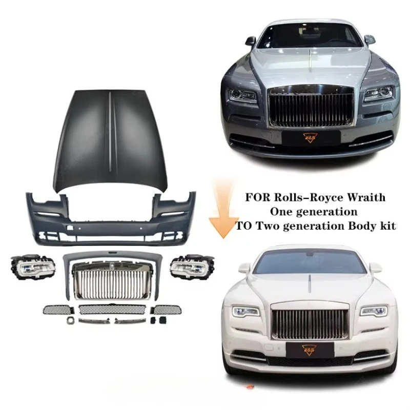New Body Kit for Rolls Royce Wraith Front Bumper Grill Hood Headlight 2015 2016 2017 to 2021 Car Conversion Kit