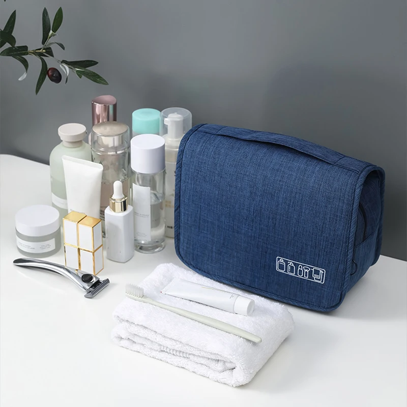 Portable Toiletry Washbag with Hanging Hook Waterproof Women Bathroom Cosmetic Storage Bag Large Capacity Travel Men Makeup Case