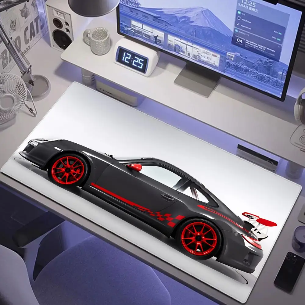 

HYBXAXC White cool sports car Mouse Pad Large Gaming Anti-Slip Rubber Base Extended Desk Mat Gamer Computer Accessories Mousepad