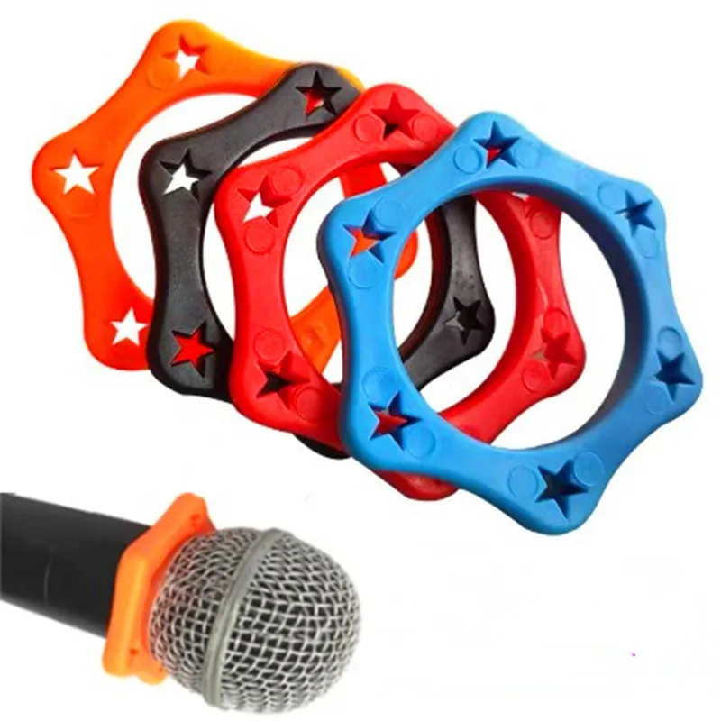 5Pcs Silicone Wireless Handheld Microphone Holder Anti-rolling Protective Sleeve Mic Protection Anti-drop Ring for DJ KTV