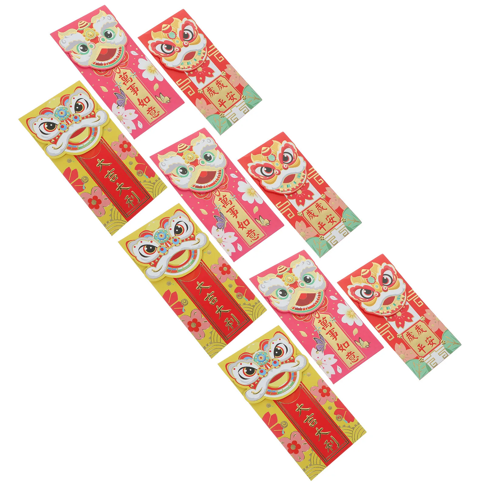 

30 шт. 3D голова льва красные конверты новогодние денежные пакеты праздничный весенний фестиваль подарок денежные пакеты новогодний красный конверт