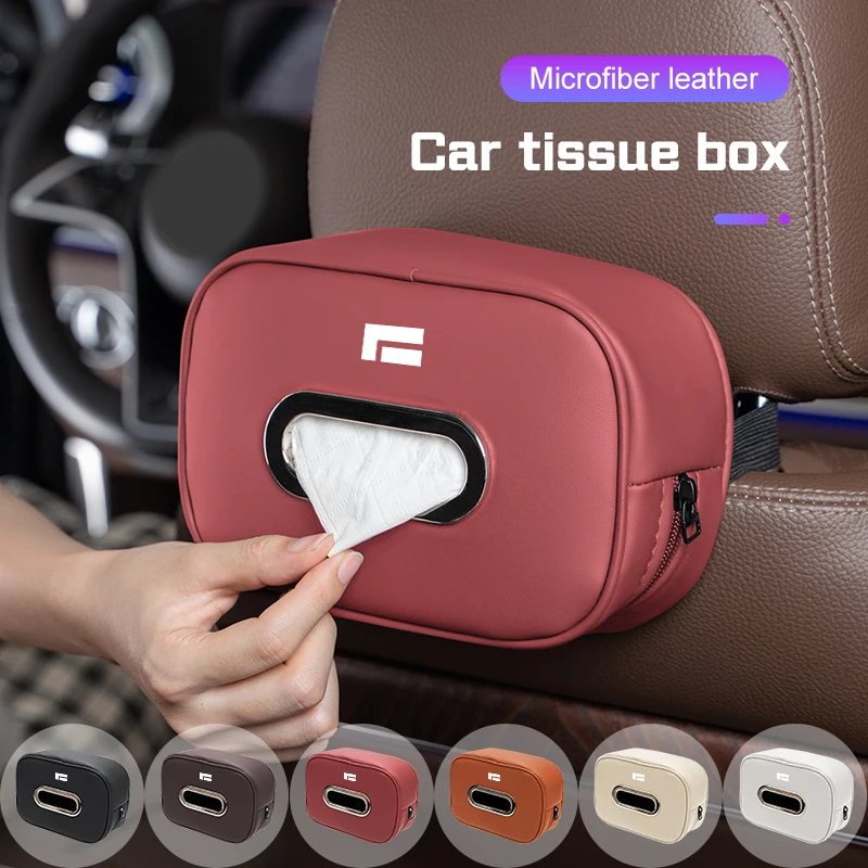 Car Tissue Box Microfiber For BAIC JISHI polestone 01 Rox 01 Auto Armrest Storage Bag Vehicle Hanging Napkin Paper Box Accessori