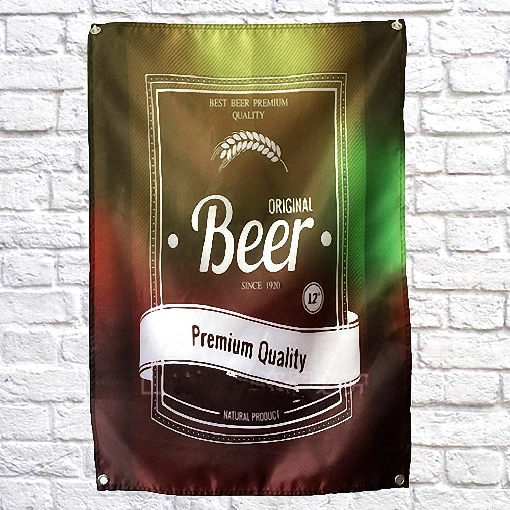 ORIGINAL BEER Poster Tapestry Personalized Party Flag Funny Banner for Bar Wine Cellar Cafe Man Cave Garage Home Decor Painting