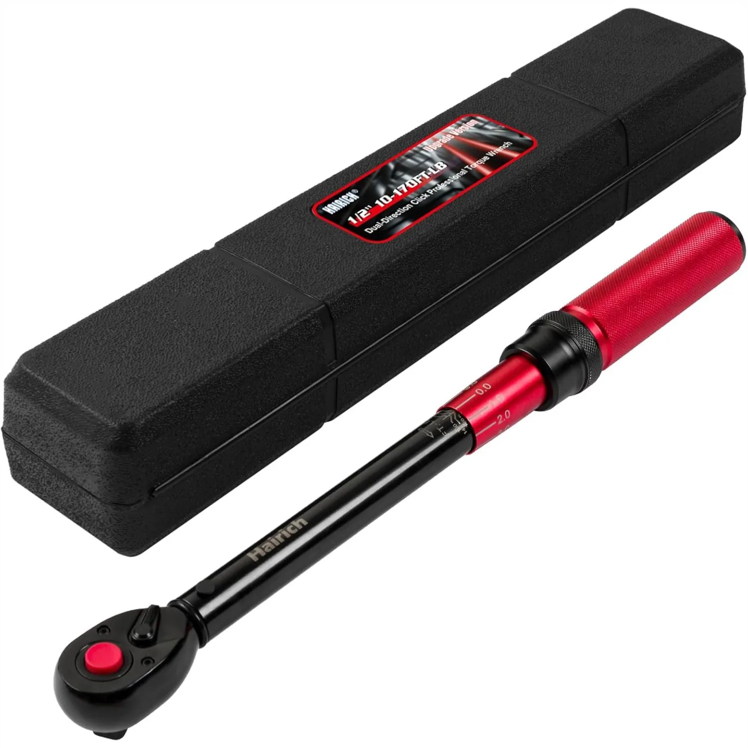 

1/2 Inch Drive Click Torque Wrench 10-170 Ft Lb 13.6-230.5 Nm Dual Direction 72 Tooth Ratchet With Dual Range Scales For Bike