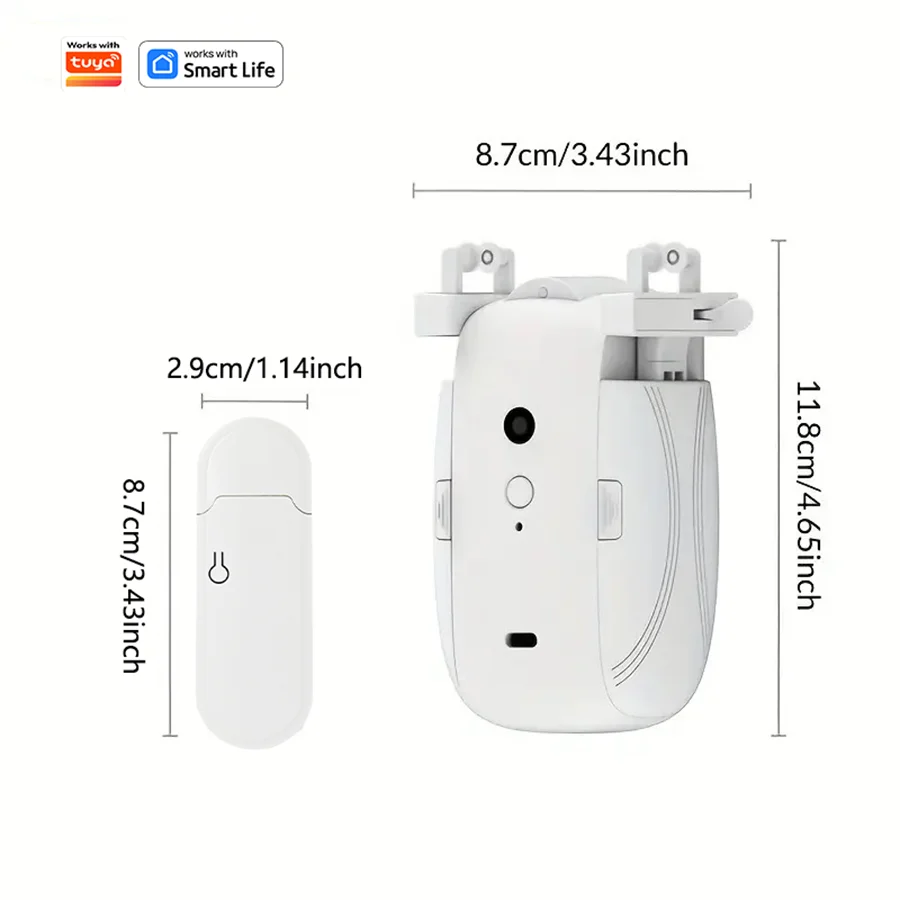 1/2pcs Smart WiFi Curtain Robot with Wi-Fi Gateway, APP Remote Control, Automatic Opening Hand Pull Start，Compatible with Alexa