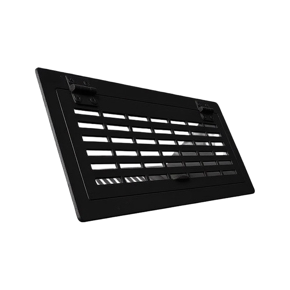 Heavy-Duty Carbon Steel Floor Air Vent Adjustable 90 Degree Black-Metal Grille For Home-HVAC Indoor Air Quality System 32x17cm