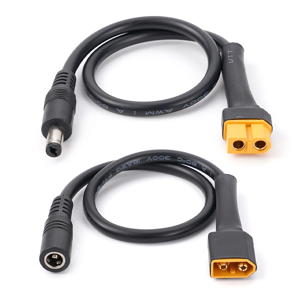 Linia połączeniowa słoneczna XT60 złącze męskie/żeńskie do DC5521 18AWG Adapter kabla zasilającego do kabli adapterowych do ładowania akumulatora