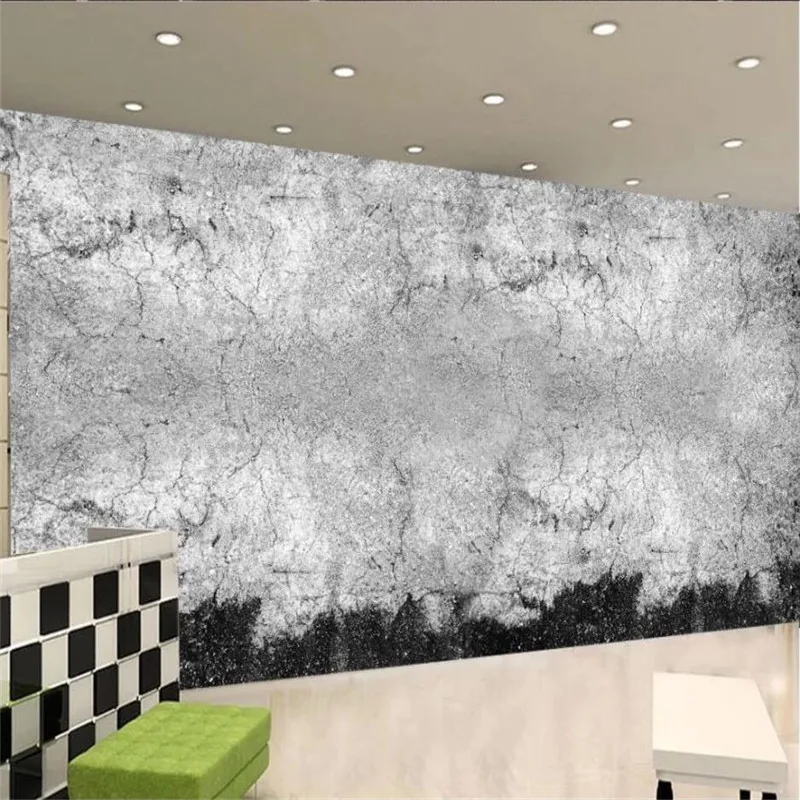 

Gray Cement Wall Photo Wallpapers for Living Room Cafe Bar Retro Industrial Wind Restaurant Background Decor Mural Wall Paper 3D