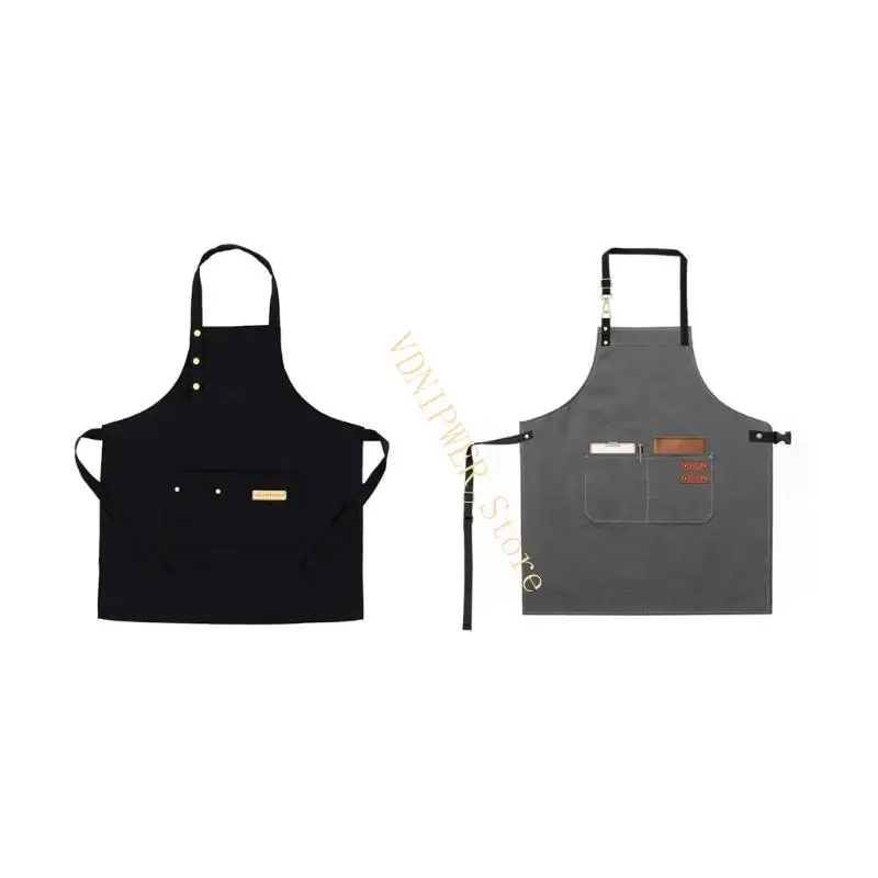 

Practical Water Resistant Apron Adjustable Ties Front Pockets Commercial Grade D08E