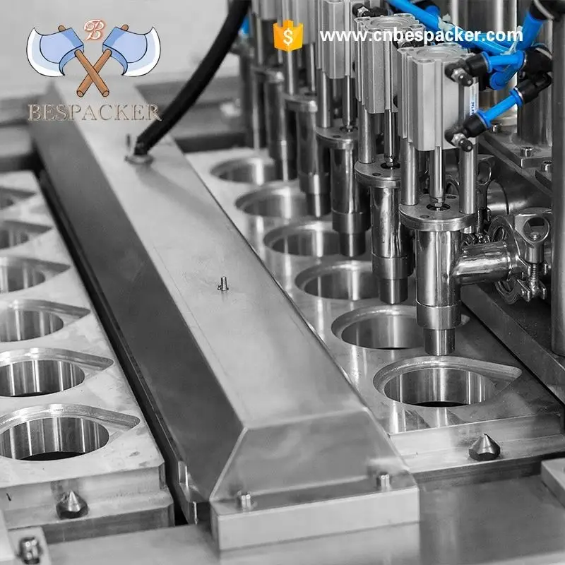 XBG60-6 Fully Automatic Filling And Sealing Machine For Liquid Paste Yogurt Cups With Dust Cover And Multi-nozzle