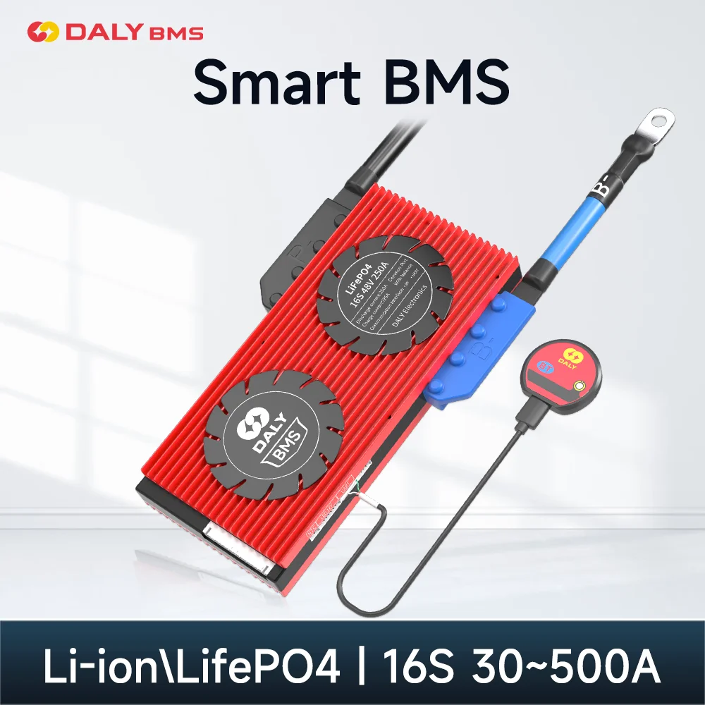 Daly Smart BMS 16S Lifepo4 Li-ion 18650 Battery 48V 30A 40A 60A 80A 100A 120A 150A 200A 250A Bluetooth Balance Solar Inverter