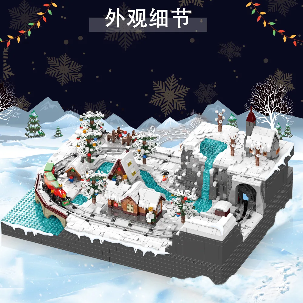 Schimmel Koning 4234 Stuks Kerst Trein Wonderland Bouwstenen Met Lichte Muziek Vakantie Cadeau Kid Educatief Montage Speelgoed 12029
