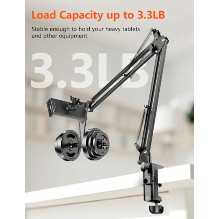 حامل الكمبيوتر اللوحي للمكتب iPad حامل الهاتف للمكتب العلوي حامل المكتب اللوحي للسرير مع دوران 360 درجة متوافق مع iP