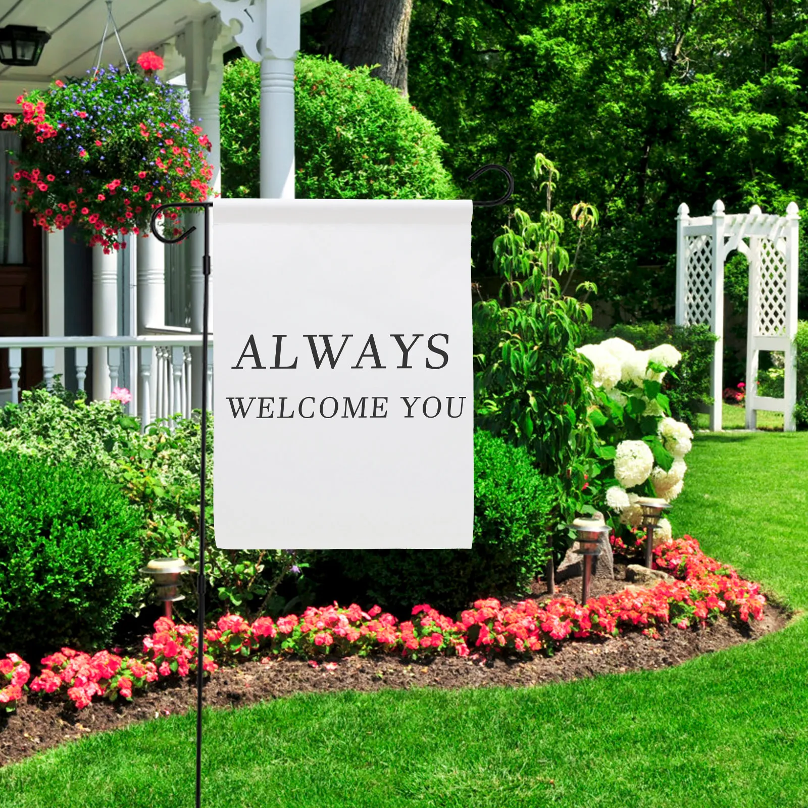 6Pcs White Garden Flags Blank Plain Color Yard Decor for DIY Drawing Writing Custom Business Name Garden Ornament Home Supplies