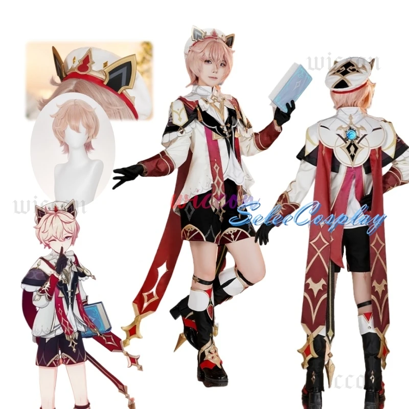 

Игра Genshin Impact Dahlia Косплей Костюм Mondstadt Shota Милое платье Костюм для вечеринки со шляпой Хэллоуин Униформа 달 степени Одежда