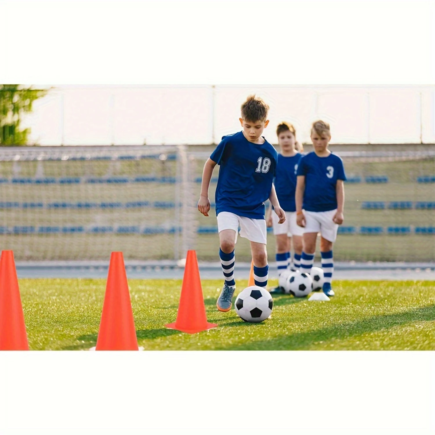 Cones de treinamento de tráfego de plástico, durável, laranja e verde, 12 peças, 12 unidades, para futebol, basquete, brocas de futebol, cones de estacionamento de segurança