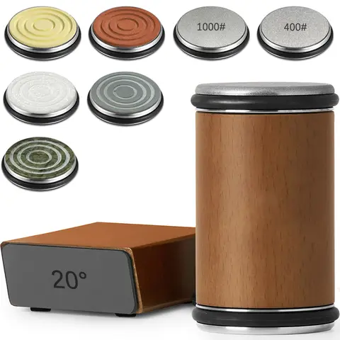 Afilador de cuchillos rodante, soporte magnético para cuchillos, piedra para afilar, ángulo ajustable 15/20, rodillo de cocina, accesorio de piedra de afilar de cocina