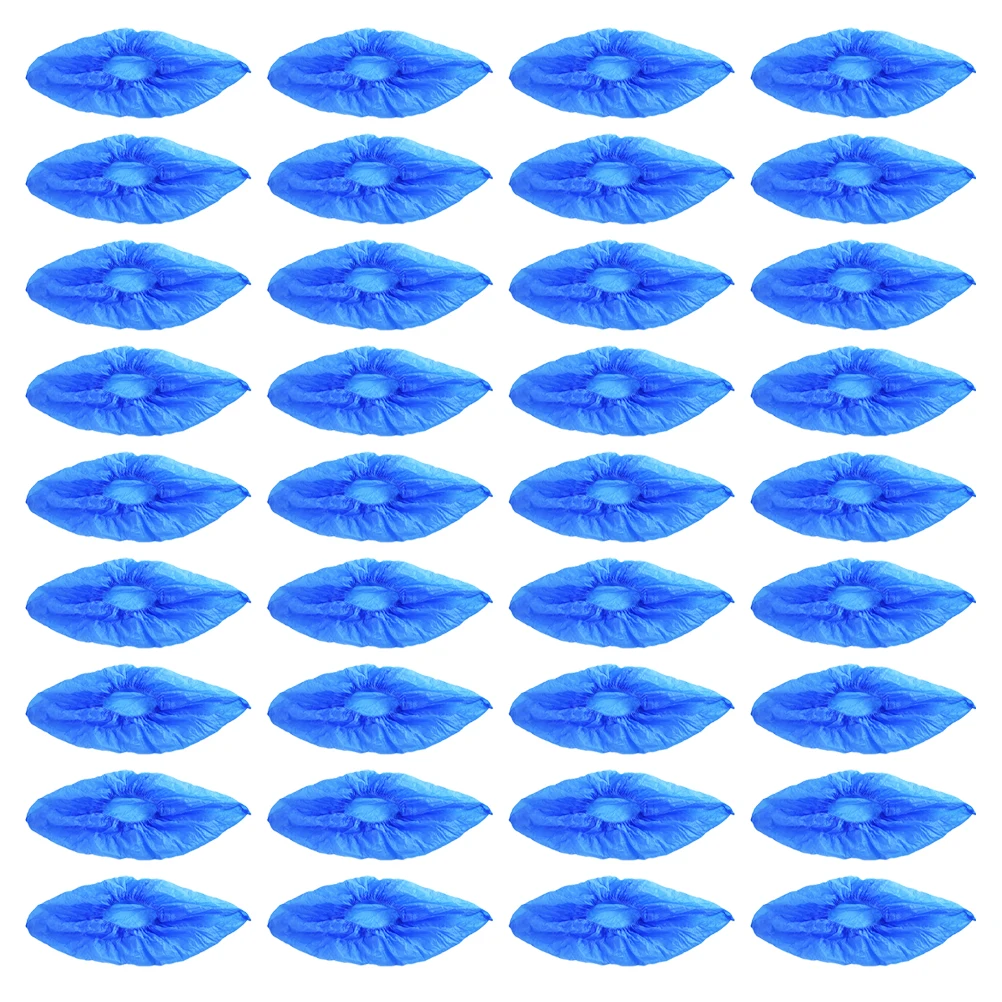 

100pcs Plastic Shoe Covers Waterproof Dustproof Disposable Clean Room Shoe Protector Non-Slip Adjustable For Home Office Factory