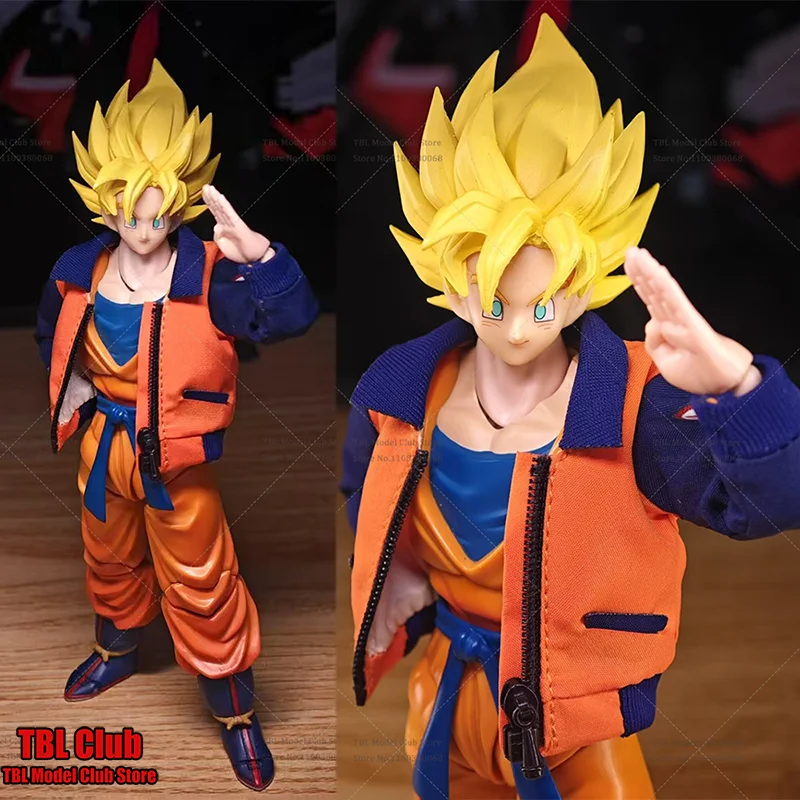 Ropa masculina a escala 1/12 Dragon Ball Super Saiyan Son Goku, Anime mágico japonés para shf, figura de acción de 6 pulgadas, accesorios de escena de soldado