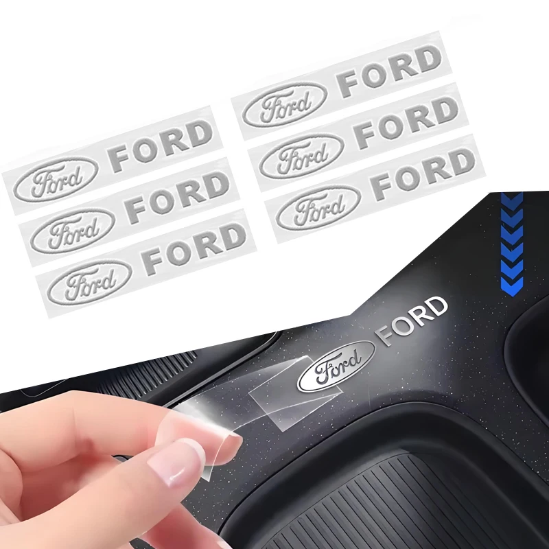 Pegatina con emblema de Metal 3D, calcomanías decorativas para decoración interior de coche, para Ford Ranger Focus Fiesta Mondeo Kuga Mustang Escort KA Ranger