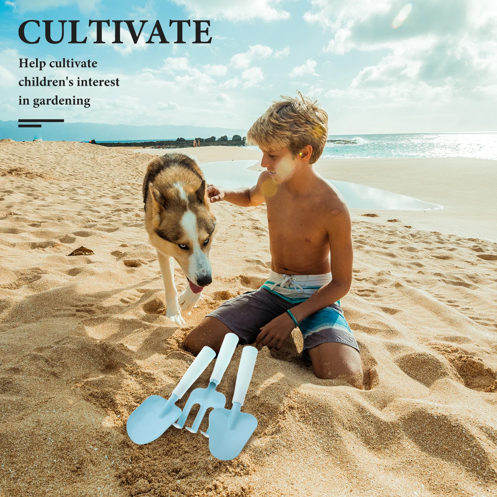 

1Set Toddler Yard Tools Set Durable Metal Shovels Rake Trowel Kids Beach Sandbox Play Garden Accessories Outdoor Fun