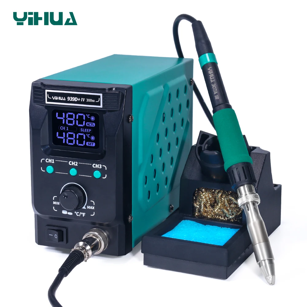 

YIHUA 939D+-IV 300W High Power Fast Heating Soldering Station for Large Soldering Joint