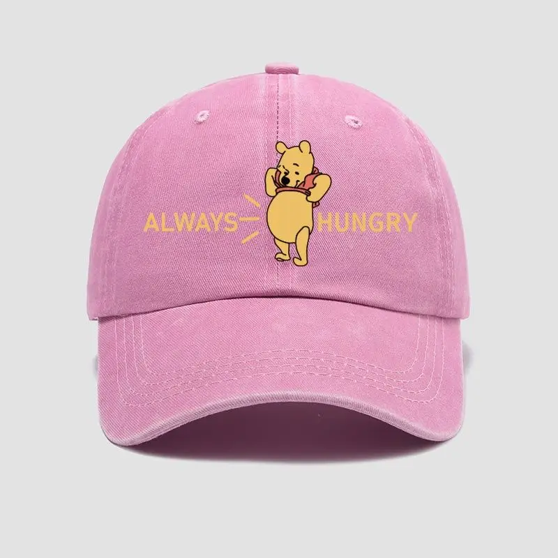 Disney Pooh Bear-gorra de béisbol transpirable con visera ajustable para niños, sombrero informal con figura de Winnie, Unisex