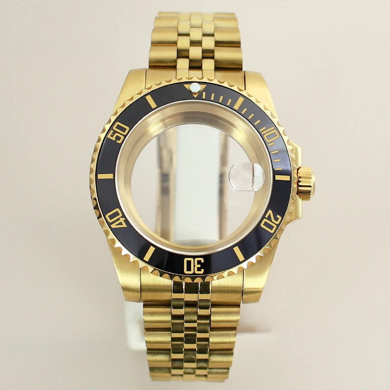 NH35 40 مللي متر ساعة حالات السيراميك إدراج ل SUB NH35 NH36 NH34 ميوتا 8215 Eta 2824 20ATM غواص الياقوت الشريحة مشبك حزام اليوبيل #4