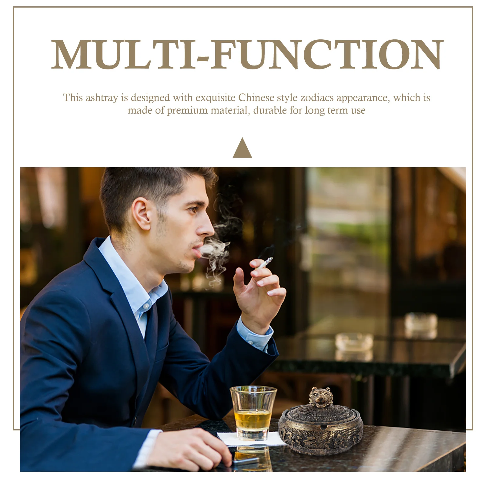

Cool Ashtray Desktop Ashtray Chinese Style Ashtray Resin Cigarette Butt Container Resin Craft