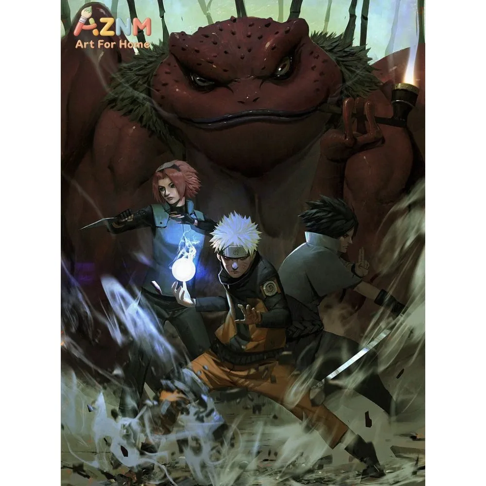 Frameless 1pc Naruto Class Seven New Diamond Painting Cross Japan Cartoon Mosaic Embroidery Rhinestones Home Decor Kids Gift view 6