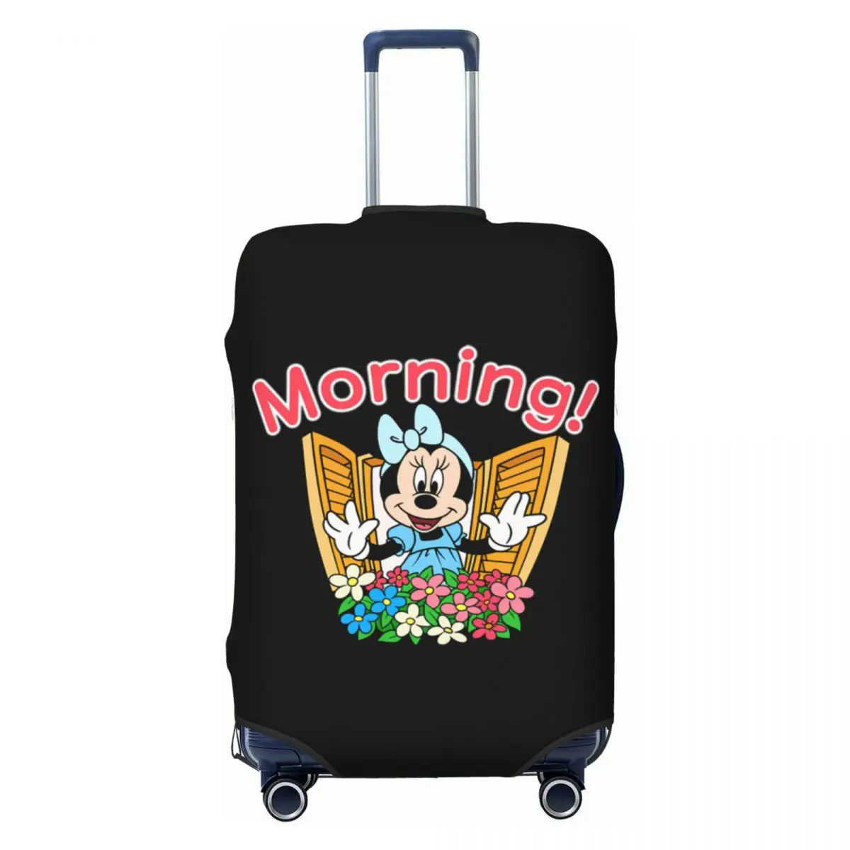 

Custom Morning Minnie Mouse Luggage Cover Protector Cute Travel Suitcase Covers for 18-32 Inch