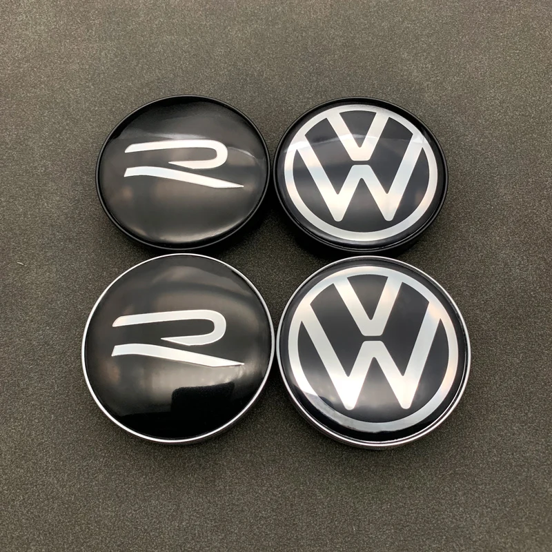 R Logo Car Wheel Center Hub Cap Accessories For Volkswagen VW Polo Golf Touareg Passat Magotan Tiguan Jetta Santana Bora Lavida