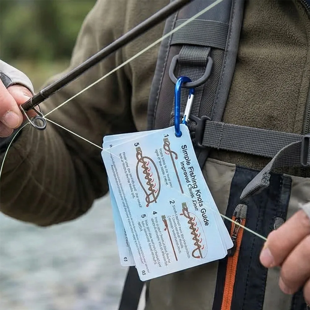 Waterproof Fishing Knot Cards Plastic Cheat Sheet Guide Pocket Size Tool For Beginners Easy Tying Gifts For Men Kayak Essentials