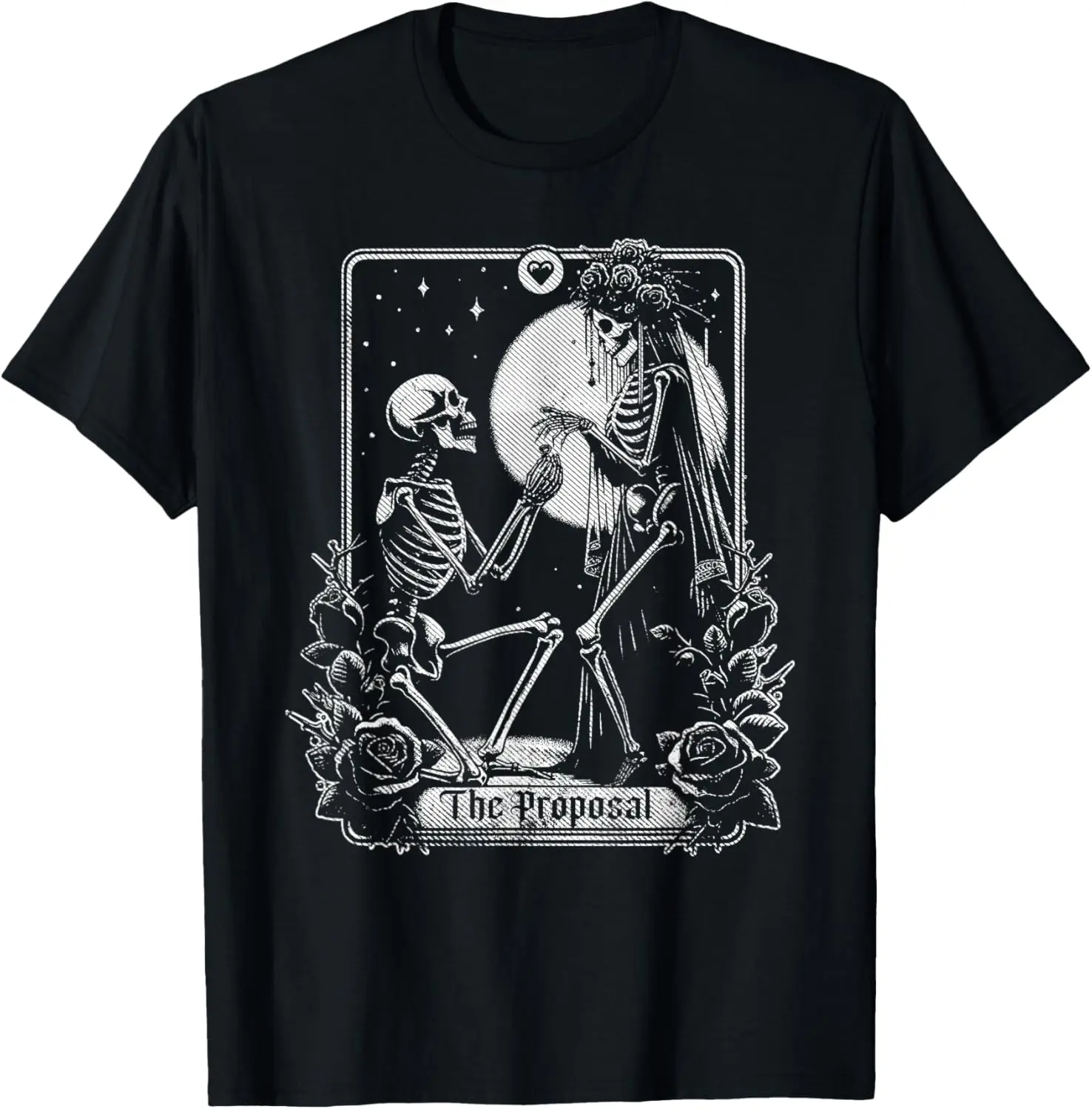 The Proposal Gothic Tarot Card Engaged Couple T-Shirt