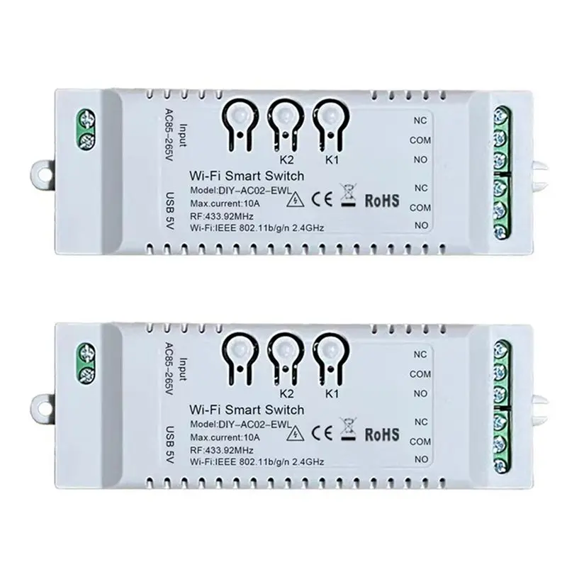 2X 2CH Wifi Smart Switch DIY Timer Ewelink 85-265V 2.4G Wifi+RF433+BT Home Automation Module For Alexa Google Home IFTT-Y18A