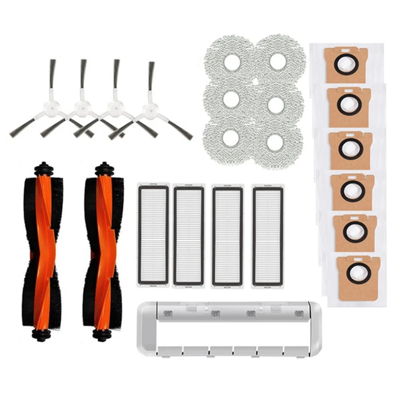 Kit aksesori untuk Xiaomi Robot vakum X20 + / X20 Plus sikat sisi utama Filter Hepa kain pel bagian pengganti kantung debu