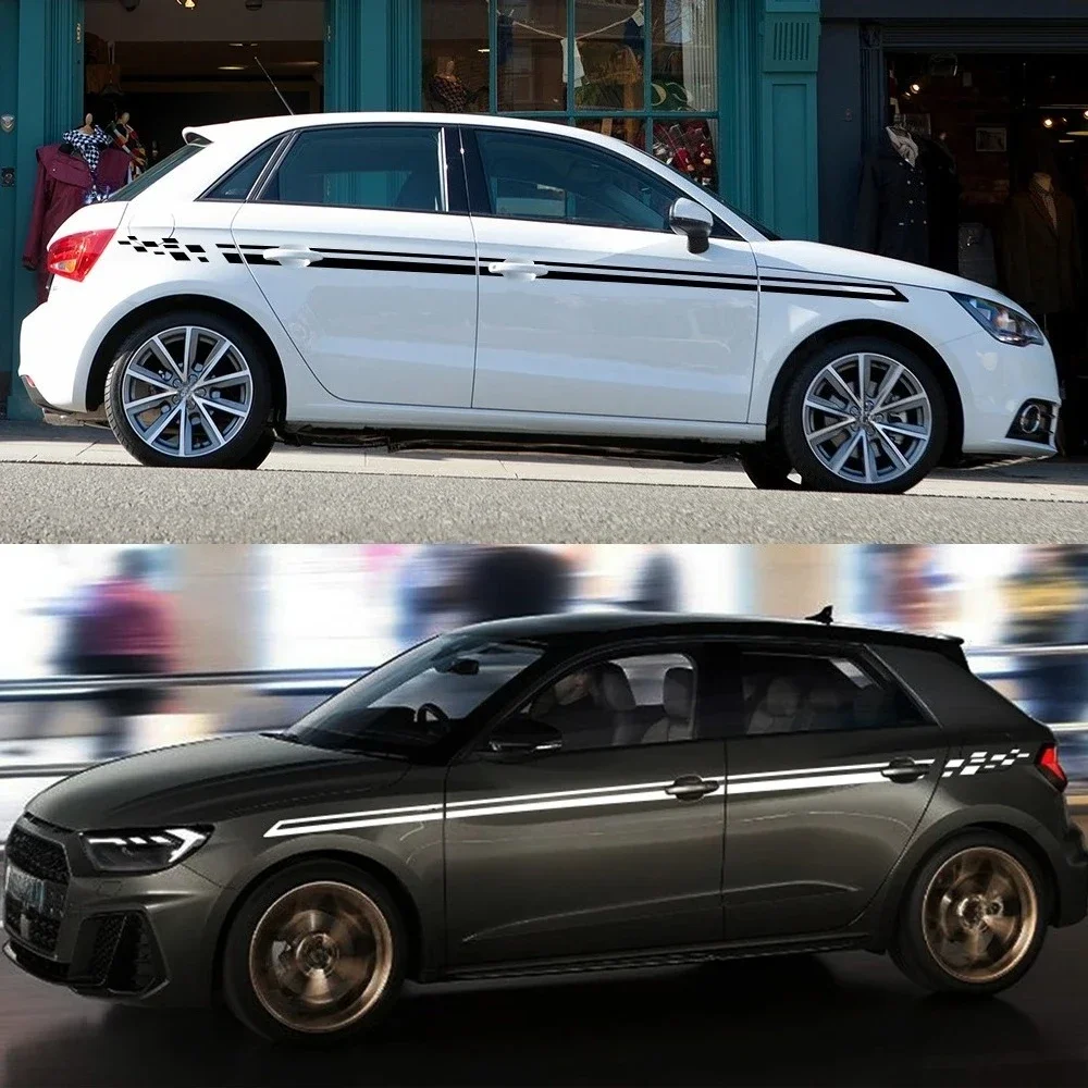 Car Waist Line Racing Stripes Sticker Vinyl Decal Trims Auto Accessories For Audi A1 8X GB GBA 8XF Sportback Ego E-Tron Urban