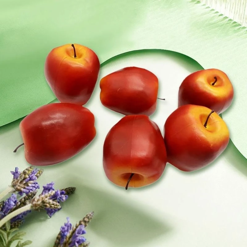 6 Pieces Miniature Apples Model Decorative Artificial Fruits for Christmas Decoration and Photography Party Supplies 15UB