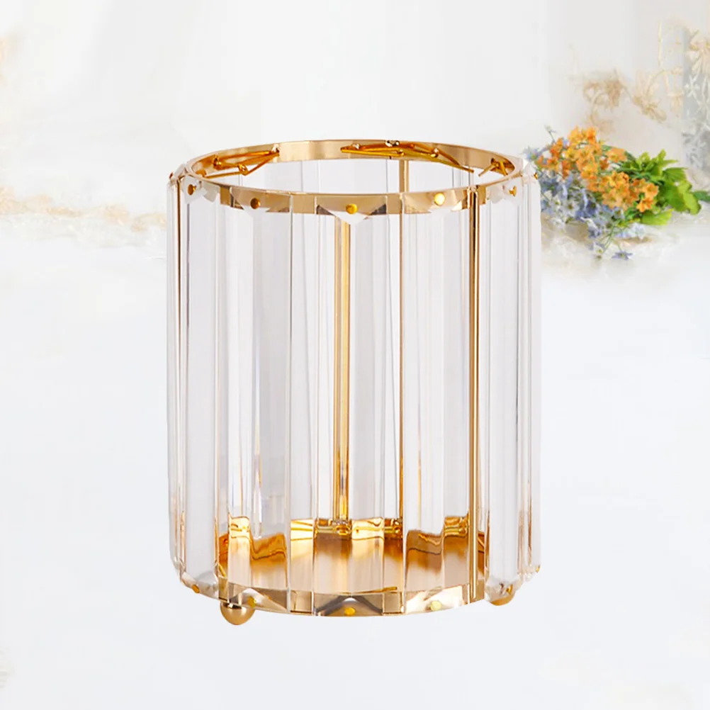 

Glass Nordic Golden Hexagon Vase Pencil Holder Versatile Desktop Organizer Pen Eyebrow Holder for Home Office