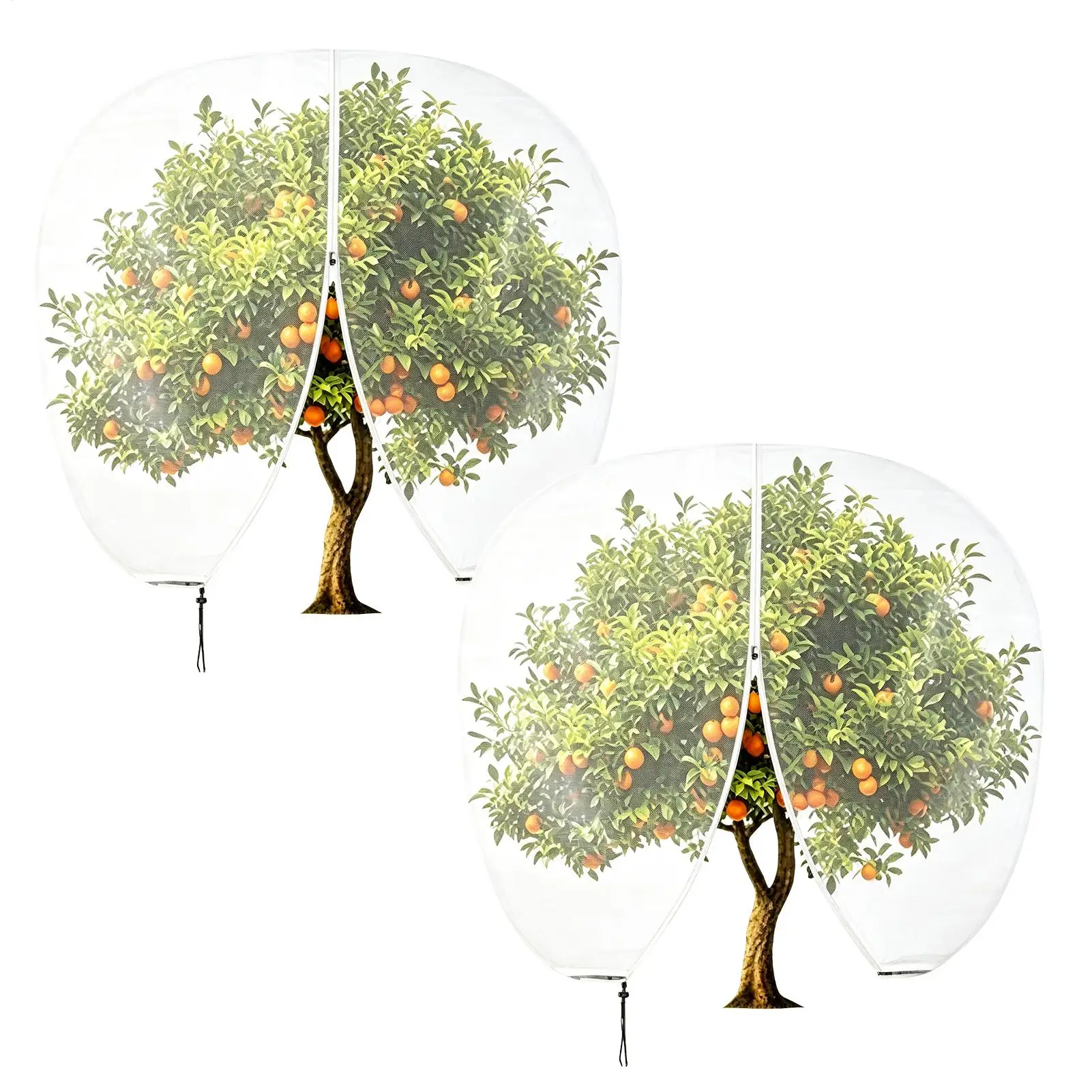 Plant Insect Proof Mesh Cover 4.9x6.5ft Breathable Reusable Cover 2-Piece Bird Barrier Tree Cage Net Fruit Tree Netting