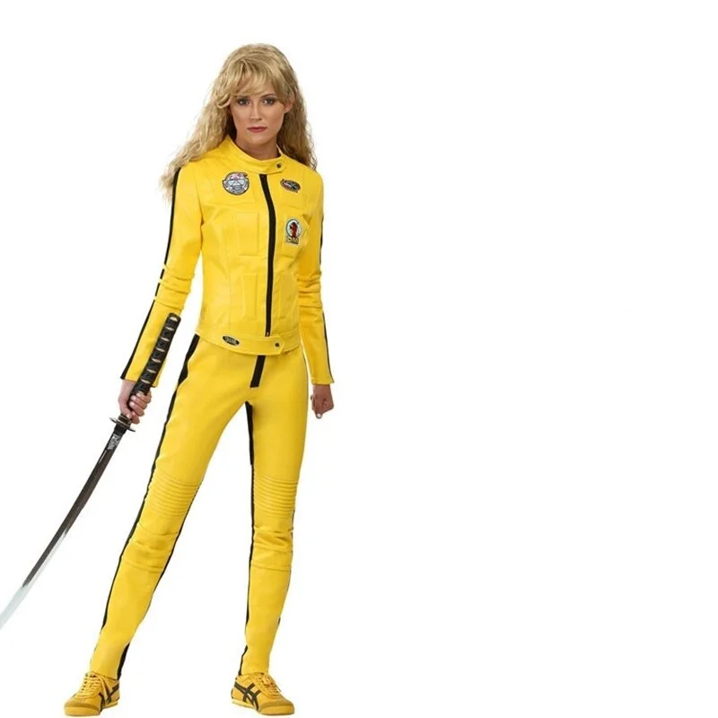 Movie Kill Bill The Bride Beatrix Kiddo Cosplay Costume Kung Fu Jumpsuit for Women Halloween Carnival Mardi Gras Costumes