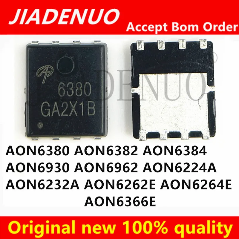 (5 uds) 100% nuevo AON6224A AON6232A AON6262E AON6264E AON6366E AON6380 AON6382 AON6384 AON6930 AON6962 QFN-8 Chipset