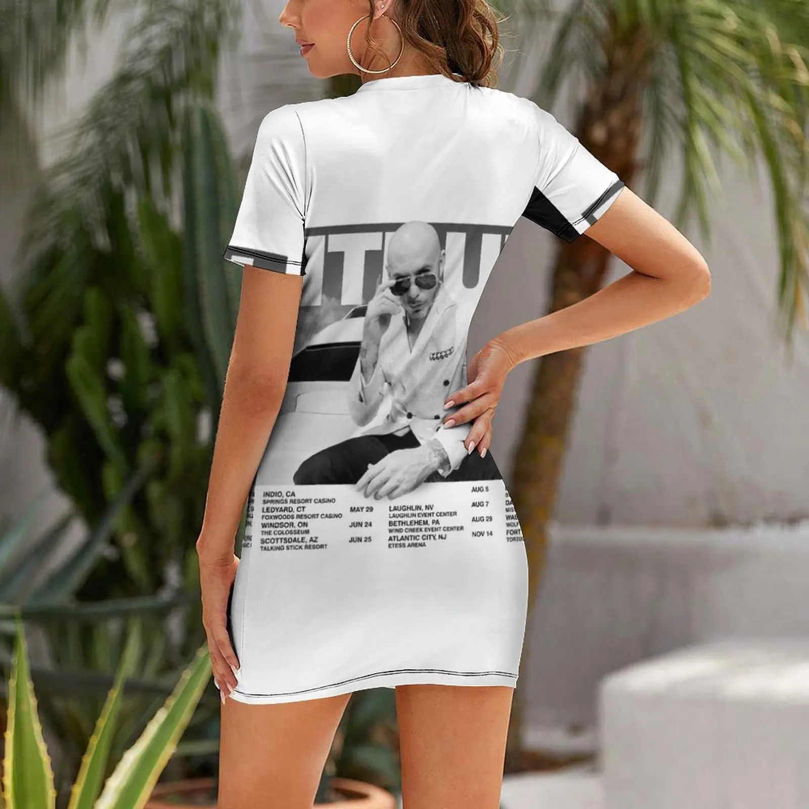 Pitbull Mr.Worldwide Tour 2021 Short Sleeved Dress evening dresses women cute dress Dress