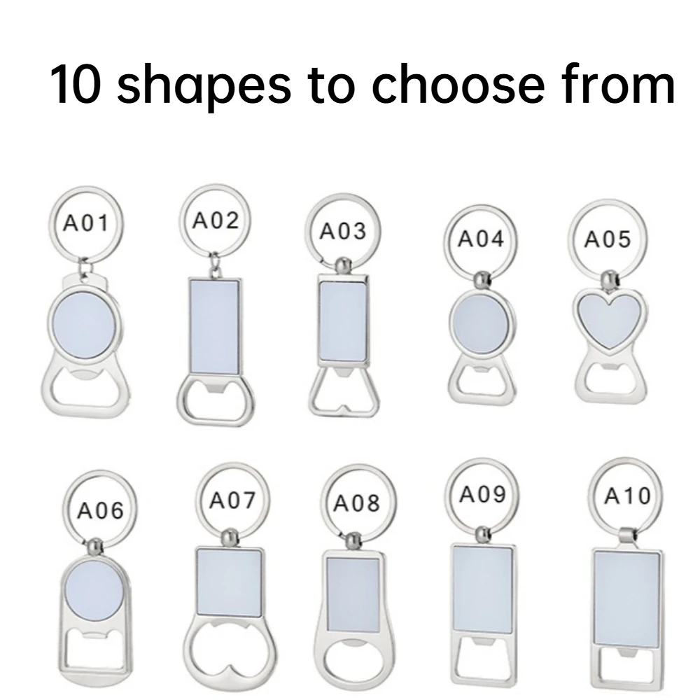 30 Pcs Sublimation Blanks Keychains Metal Bottle Opener Transfer Key Rings for Personalized Photo