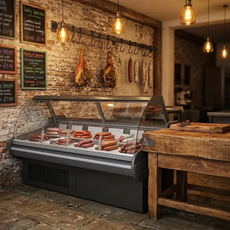 Custom Made Glass Door Commercial Display Refrigerator Cabinet Meat Cheese Cold Cuts Showcase for Convenience Store